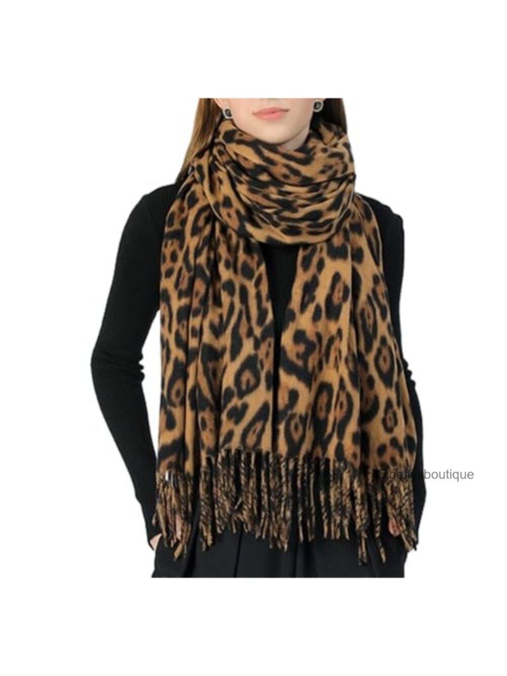 Leopard Print Oversized Blanket Scarf Soft Warm Shawl Wrap 70.8x39.3